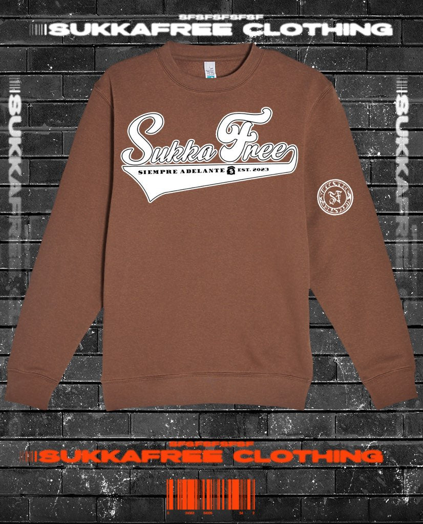 Brown & White Siempre Adelante Crewneck