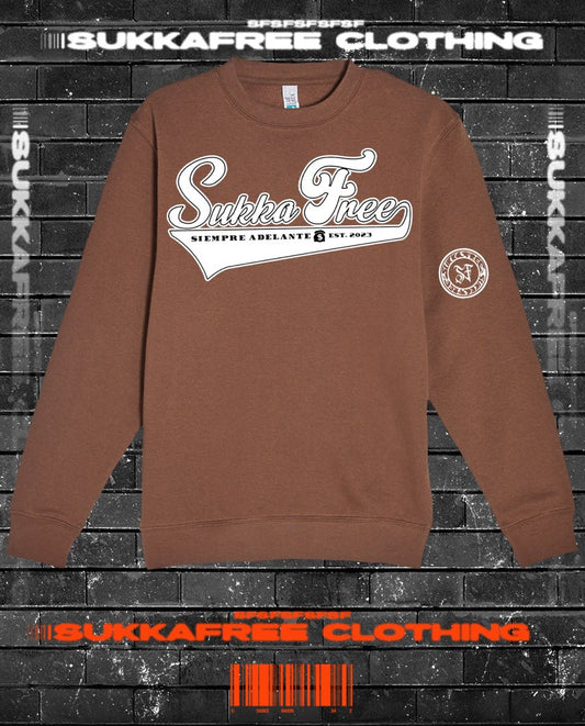 Brown & White Siempre Adelante Crewneck